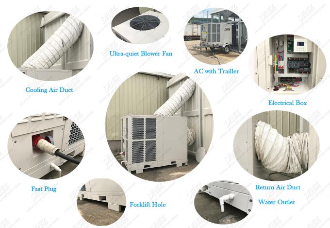 Anhänger angebrachte abkühlende Ausrüstung der Klimaanlagen-72.5kw im Freien für doppelstöckiges Zelt