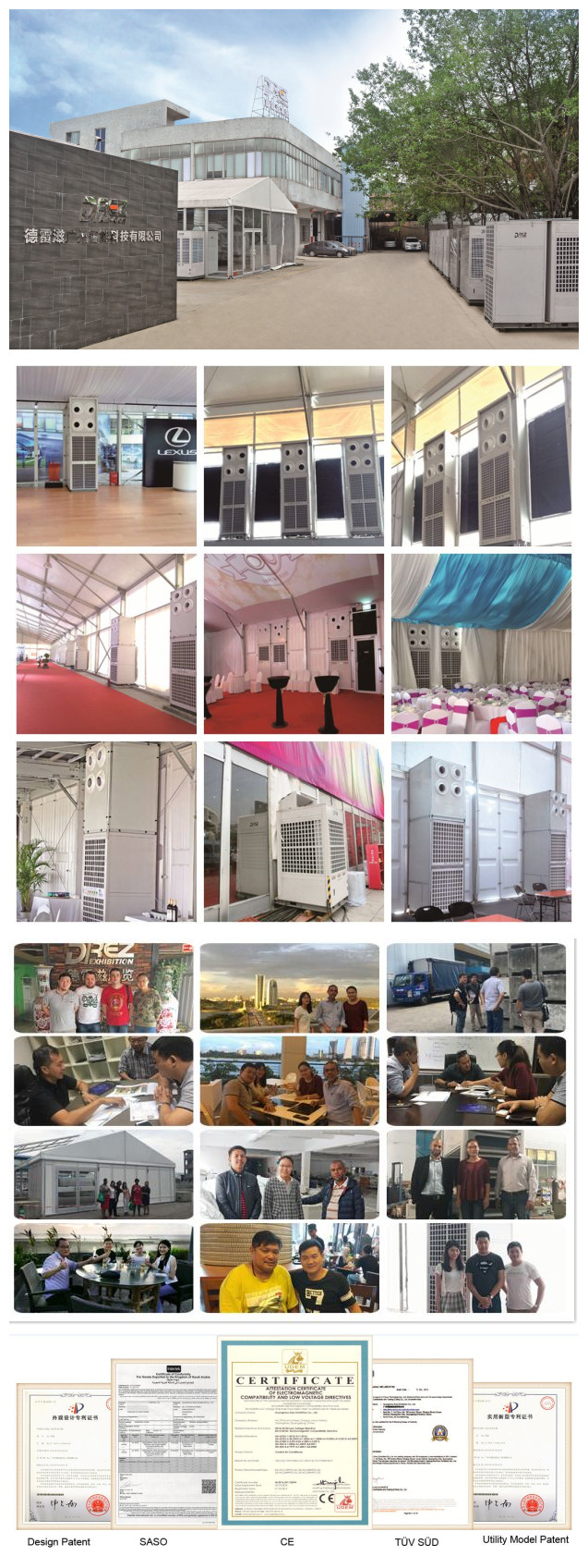 klassische industrielle Klimaanlage des Zelt-30HP für das abkühlende und erhitzende Flugschau-Zelt